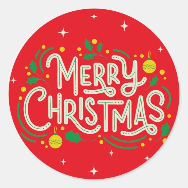 RED MERRY CHRISTMAS STICKER (Vorderseite)