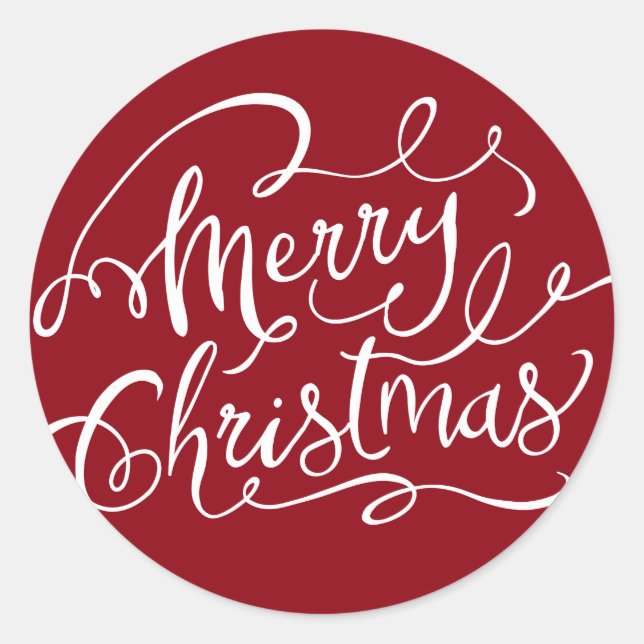 Red Merry Christmas Stickers (Vorderseite)