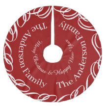 Red Merry Christmas Swirl Design Personalisiert