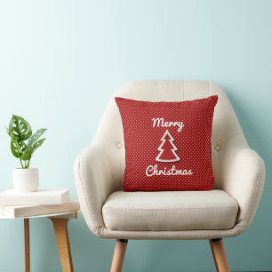 Red Merry Christmas Throw Kissen 16" x 16"