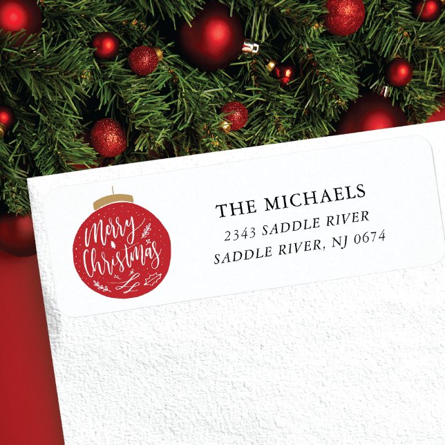 Red Merry Christmas Tree Ornament (Von Creator hochgeladen)