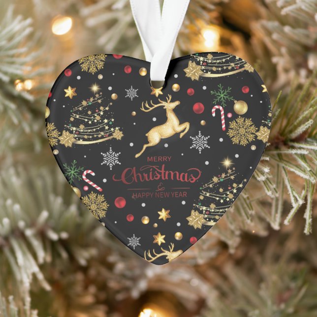 Red Merry Christmas Tree Ornament (Baum)