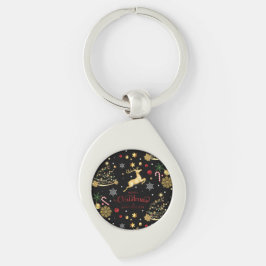 Red Merry Christmas Tree Schlüsselanhänger