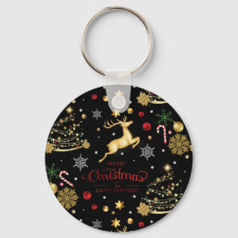 Red Merry Christmas Tree Schlüsselanhänger