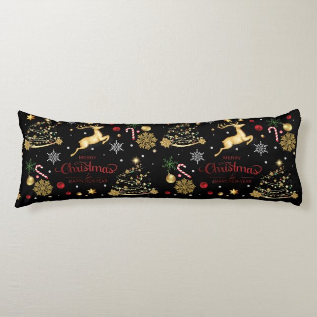 Red Merry Christmas Tree Seitenschläferkissen (Vorderseite)