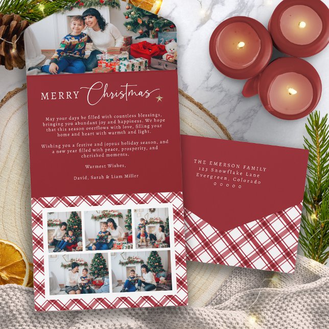 Red Merry Christmas Trifold Card All In One Einladung (Red Merry Christmas Trifold Card
)