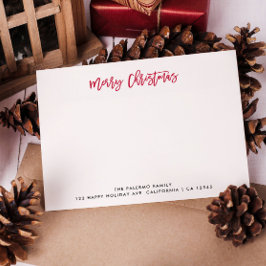 Red Merry Christmas Typografy Classic Family Mitteilungskarte