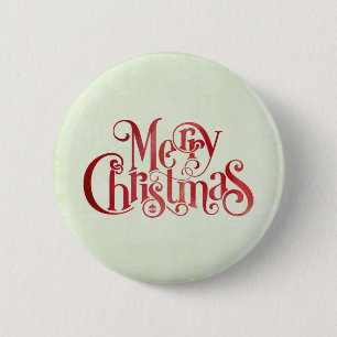 Red Merry Christmas Typografy Festive Schriftart Button