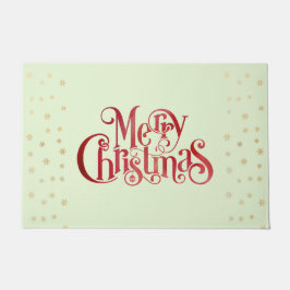 Red Merry Christmas Typografy Festive Schriftart Fußmatte