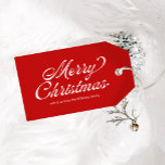 Red Merry Christmas Vintage Script Kariert Geschenkanhänger<br><div class="desc">Red Merry Weihnachten Vintage Script Karierte Geschenktasten bietet ein minimalistisches Design mit Weihnachten kariert auf der Rückseite.</div>