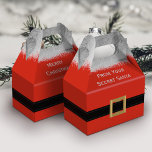 Red Merry Christmas von Secret Santa Favor Box Geschenkschachtel<br><div class="desc">Füge deinen eigenen Text zu dieser lustigen Secret Santa Fevor Box hinzu.</div>
