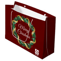 Red Merry Christmas Wreath Custom Business-Logo