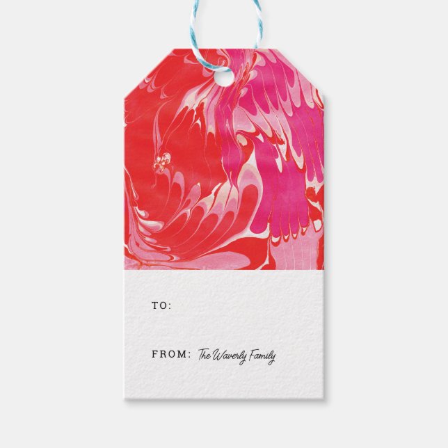 Red Merry Marble Geschenkanhänger (Vorderseite)