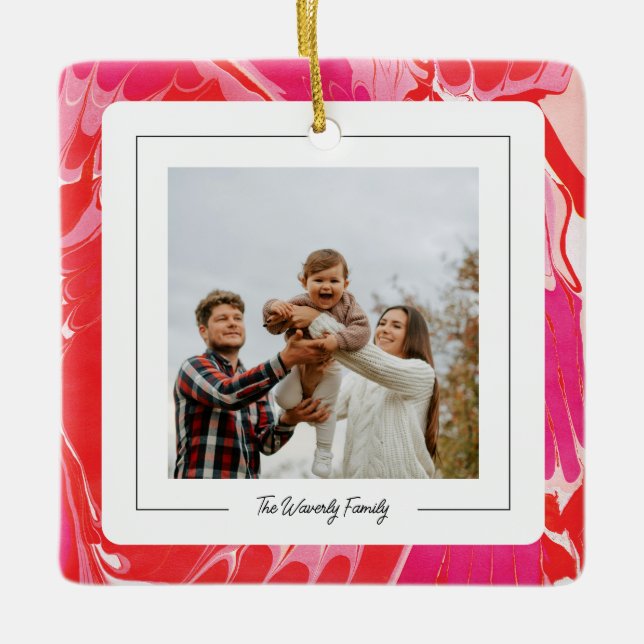 Red Merry Marble Ornament (Vorderseite)