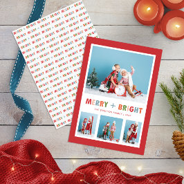 Red Merry und Bright Foto Collage Weihnachten