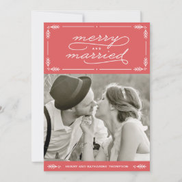 Red Merry und Verheiratete, frisch verheiratete Ho Feiertagskarte