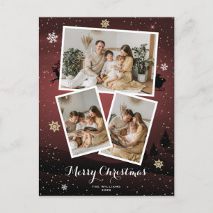 Red Merry Weihnachts-Foto Postkarten