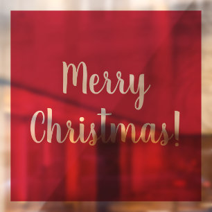 Red Merry Weihnachts Typografie Script Festival Fensteraufkleber