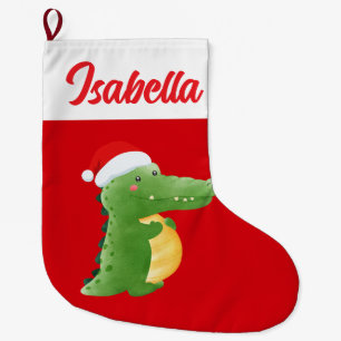 Red Merry Weihnachtsalligator Zoo Weihnachtsmannmü Großer Weihnachtsstrumpf