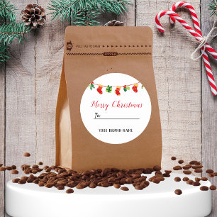 Red Merry Weihnachtsgeschenk Runder Aufkleber