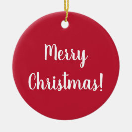 Red Merry Weihnachtstypografie Festival Keramik Ornament