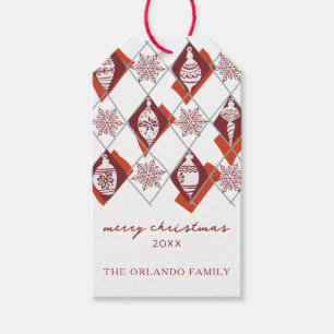 Red Merry Weihnachtstypografie Weihnachtsgeschenk Geschenkanhänger
