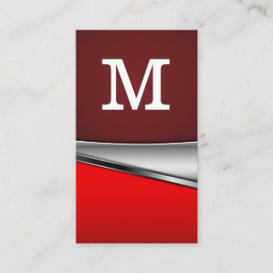 Red Metallic Background   Monogramm Visitenkarte