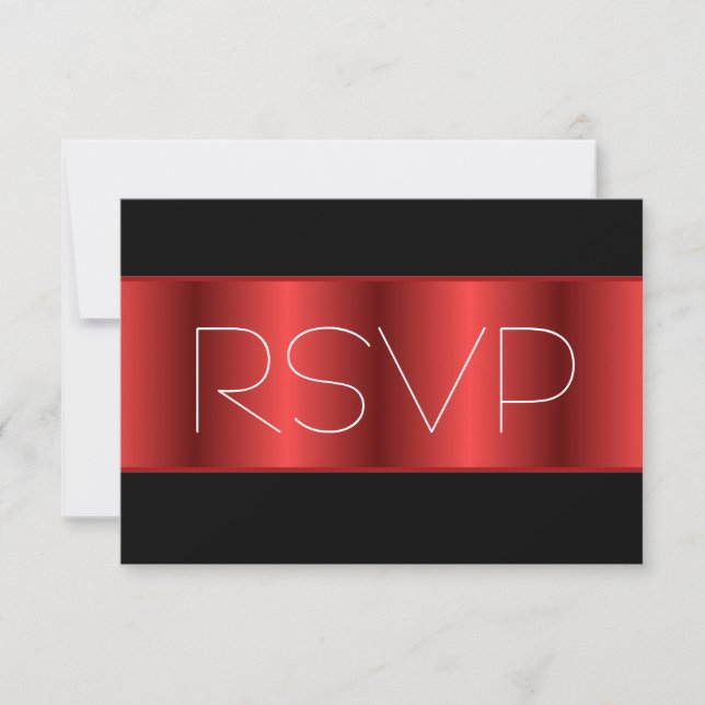 Red Metallic Black UAWG RSVP Karte (Vorderseite)