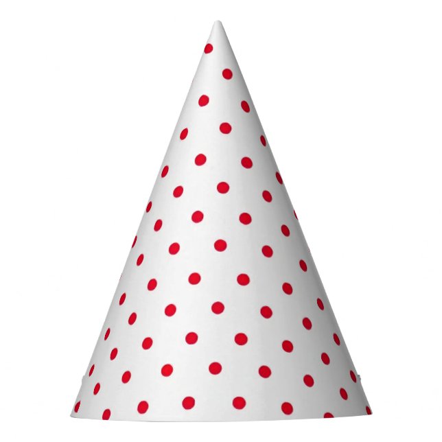 Red Micro Dots Party Hat Partyhütchen (Vorderseite)