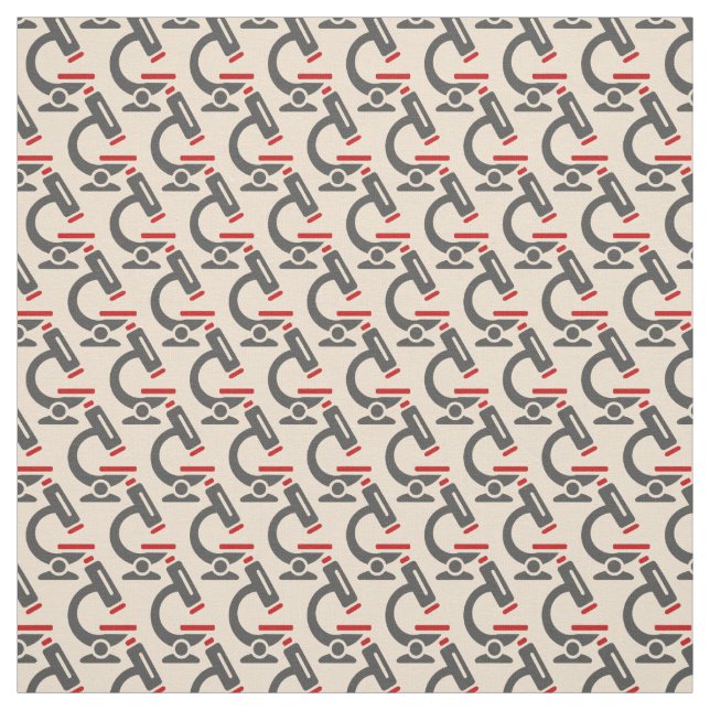 Red Microscope Science Tiled Design Fabric Stoff (Muster)