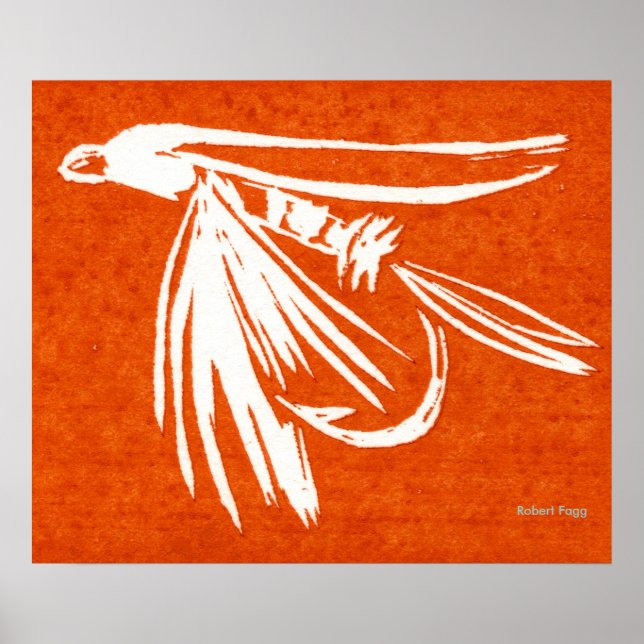 "Red Midge" Fly Fly Fishing Poster (Vorne)