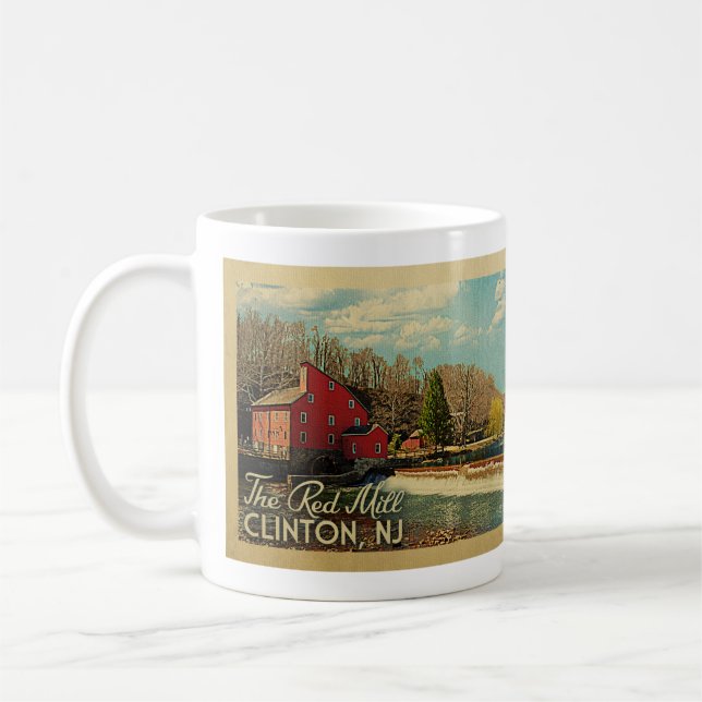 Red Mill Clinton New Jersey Vintage Travel Kaffeetasse (Links)