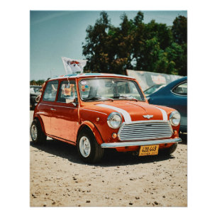 Red Mini-Cooper mit Gewerkschaft Jack rook Poster