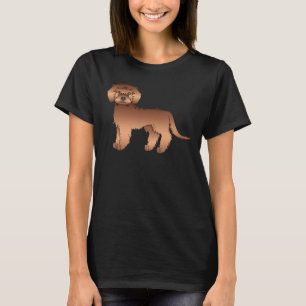 Red Mini Goldendoodle Niedlich Cartoon Dog T-Shirt