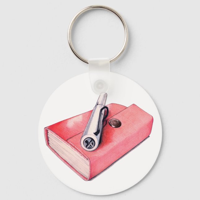Red Mini Sketchbook Schlüsselanhänger (Vorderseite)