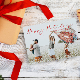 Red Minimalistisch Happy Holidays Modernes Skript