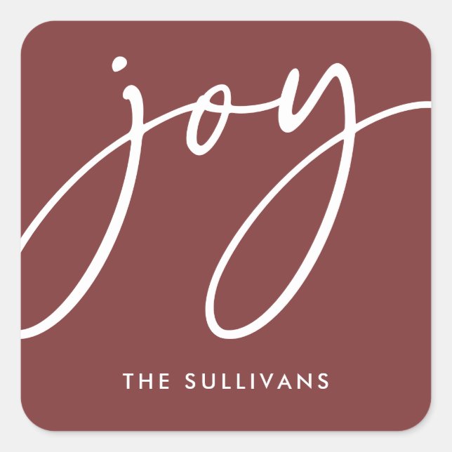 Red Minimalistisch Joy Holiday Sticker (Vorderseite)