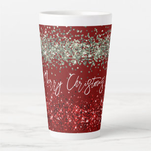 Red Mint Green Glitzer Sparkle Weihnachten Milchtasse
