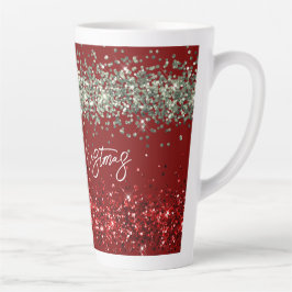 Red Mint Green Glitzer Sparkle Weihnachten Milchtasse