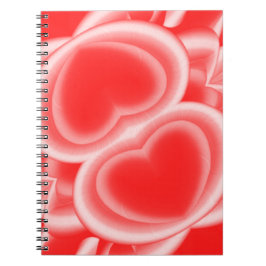 Red Mirrored Hearts Notizblock