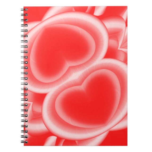 Red Mirrored Hearts Notizblock (Vorderseite)