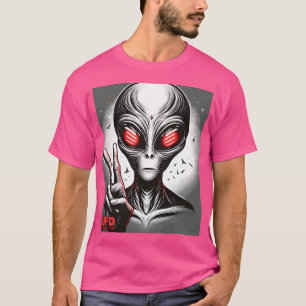 Red Mit Augen Et, das das Friedenszeichen aufwirft T-Shirt
