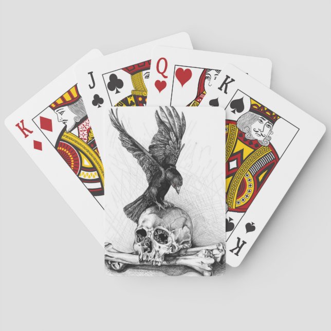 Red Mit Augen Raven Spielkarten (Rückseite)