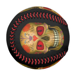 Red Mit Augen Sugar Skull Zombie Baseball