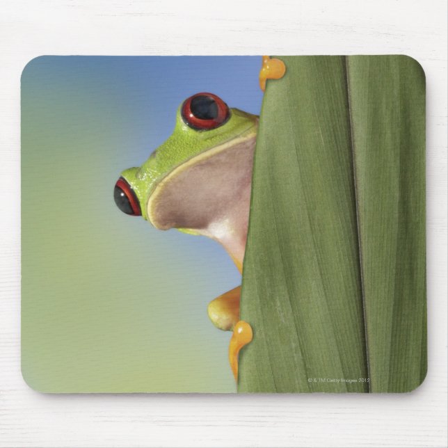 Red Mit Augen Tre Frog Pinkeln von hinten Mousepad (Vorne)