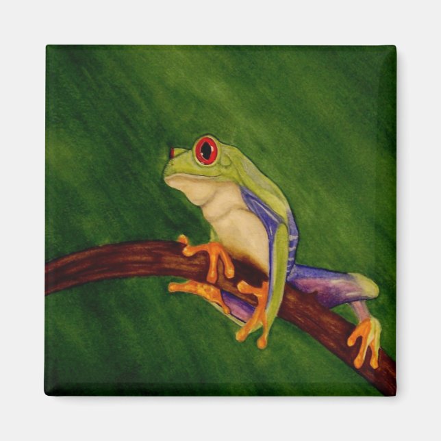 Red Mit Augen Tree Frog Magnet (Vorne)