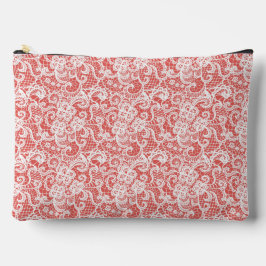 RED MIT INTRICATE WHITE LACE AUSSEHEN ZUBEHÖRTASCHE