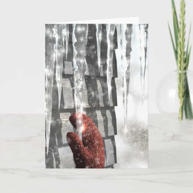 Red Mitten Feiertagskarte (Vorderseite)