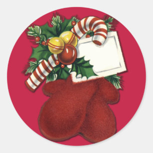 Red Mittens Gift Tag Stickers