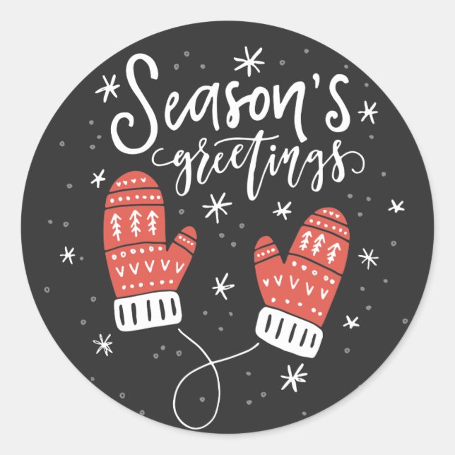Red Mittens Holiday Sticker II (Vorderseite)